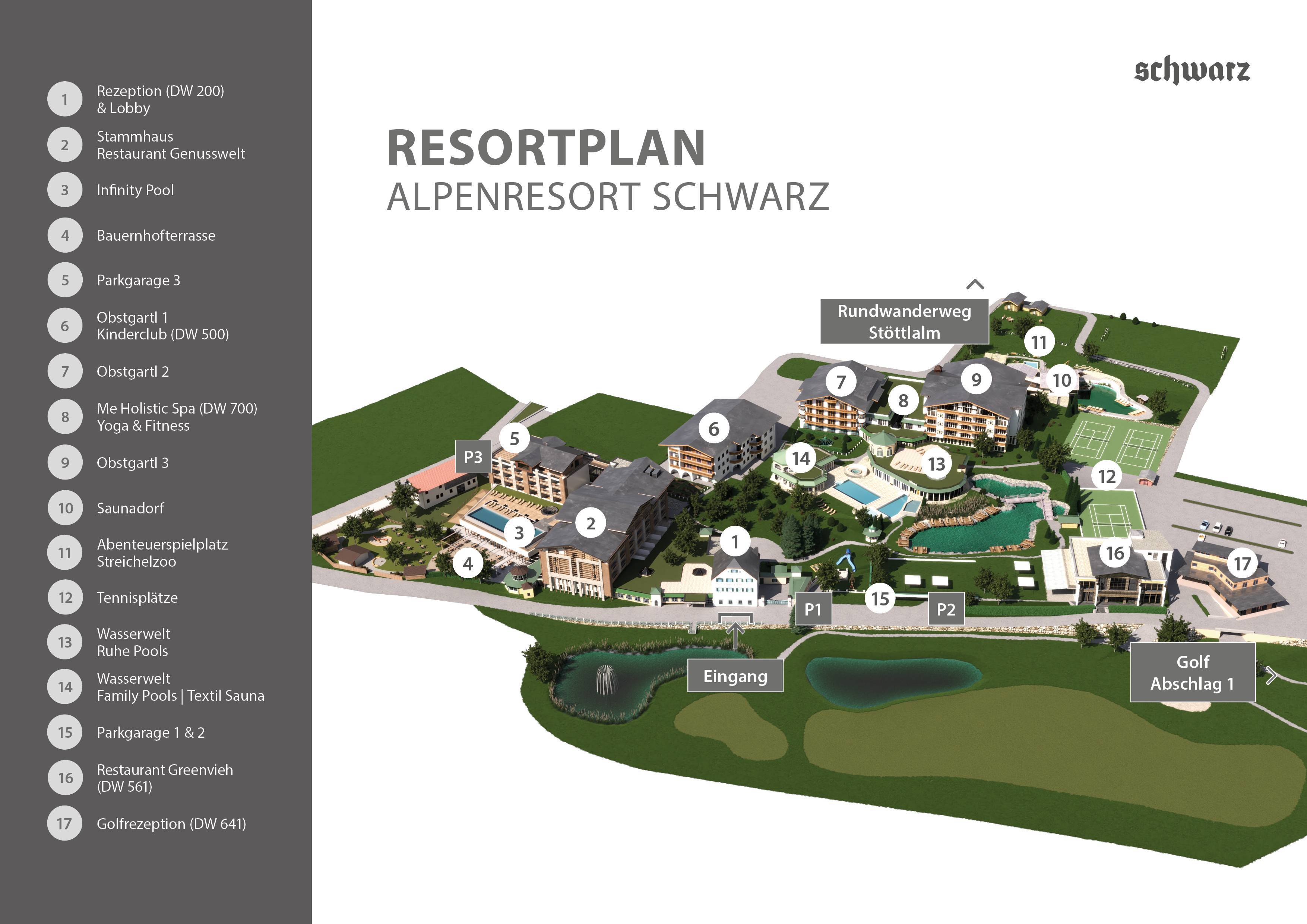 Alpenresort Schwarz Resortplan