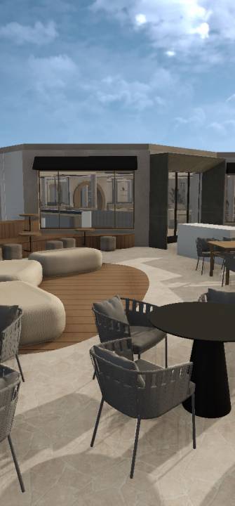 Rendering Terrasse Spa Bistro