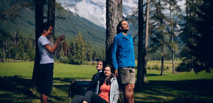 Waldbaden im Tiroler Wald