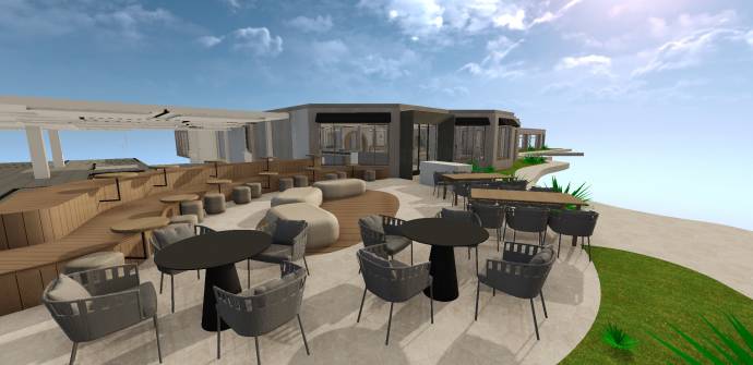 Rendering Terrasse Spa Bistro