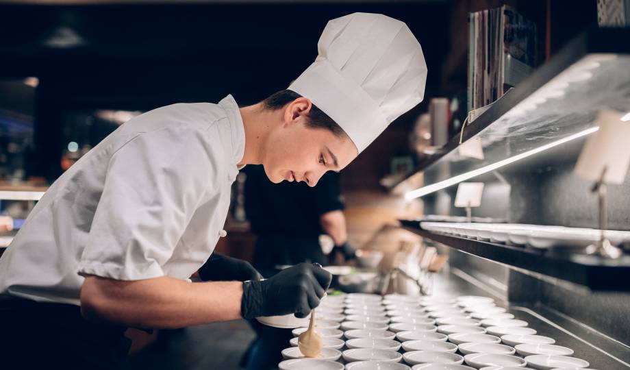 Lukas preparing the food